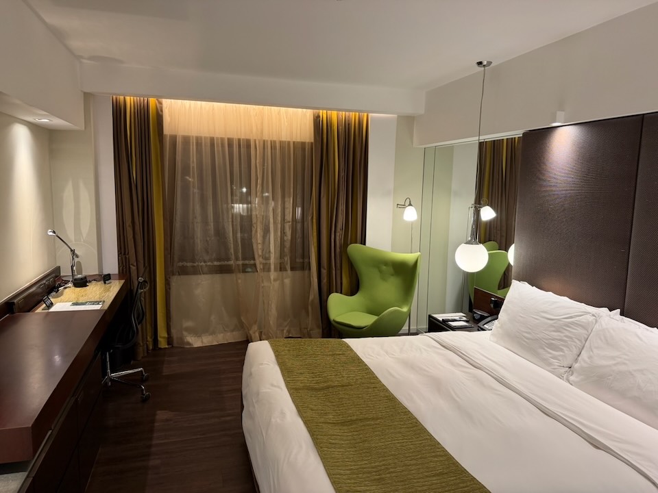 The rooms are color-themed and mine was green. It had a good reading chair which I always appreciate in a hotel.